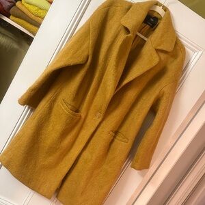 MANGO Women's Mustard Yellow Coat